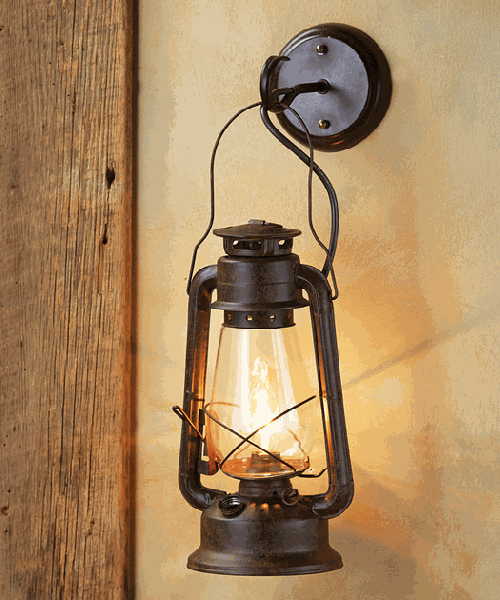Rustic Lantern Wall Sconce