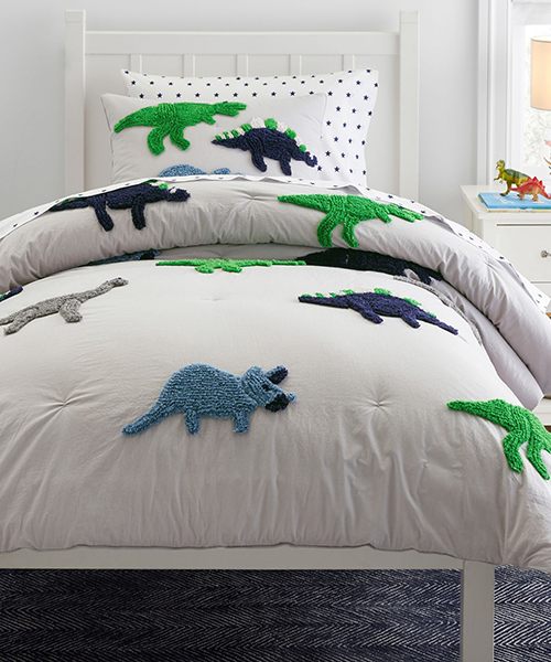 Full/Queen Dinosaur Kids' Comforter Set Pink/White - Pillowfort