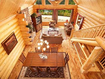 View of Interior of Log Cabin Home View of Interior of Log Cabin Home