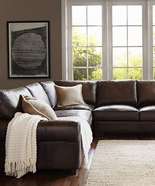 Leather L Shaped Sectional