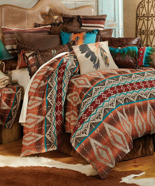 Ranch Southwestern Blue Jean Western Bedding Comforter Set 