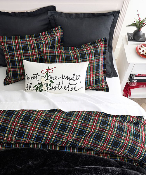 Plaid Bedding Set In Red, Holiday Plaid Duvet Cover