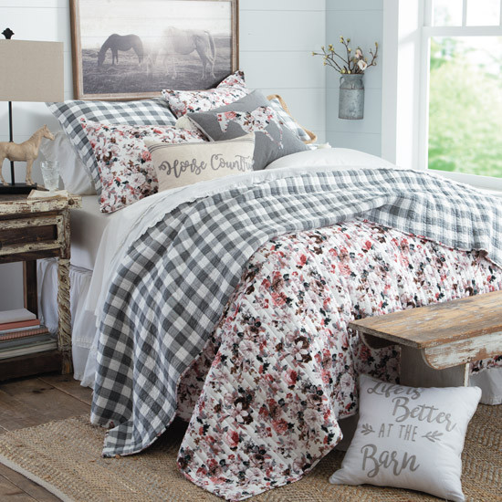 Country Floral Girls Horse Bedding