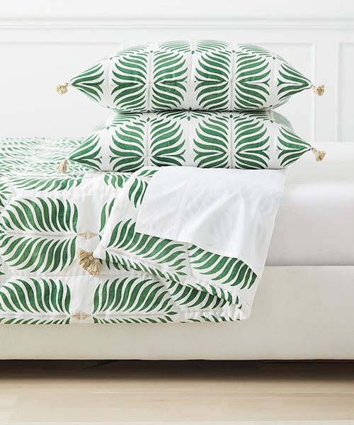 Granada Moss Green Quilt | Green Bedding Collection