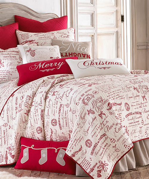 Farmhouse Christmas Bedding | Christmas Patchwork Quilt Bedding