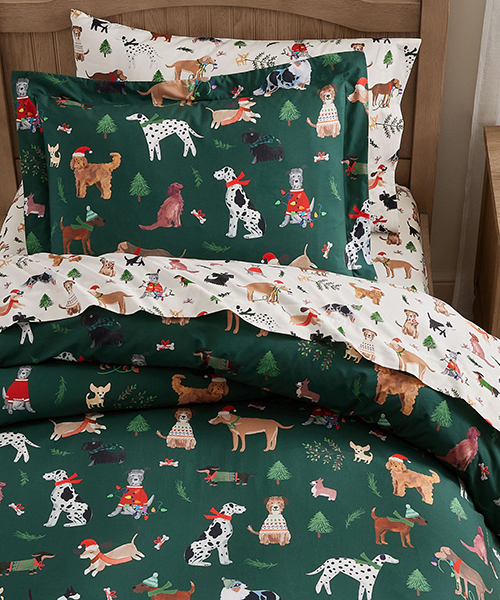 Holiday Dogs Bedding