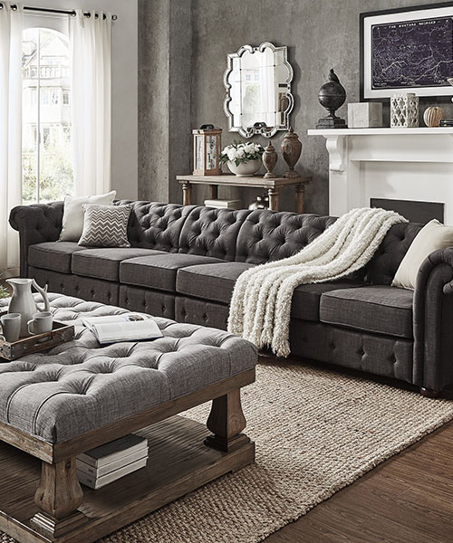Grey Farmhouse Sofa