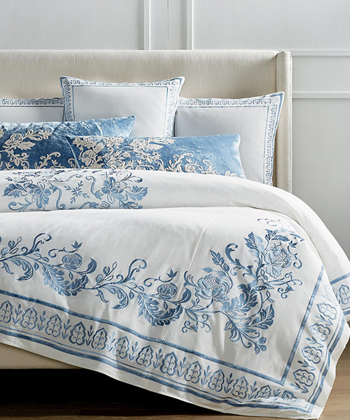 Aviana Blue and White Bedding
