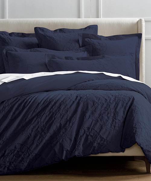 Classic Medallion Resort Bedding In Dune, Blush, Juniper & Navy