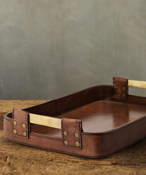 Andres Rustic Leather Tray
