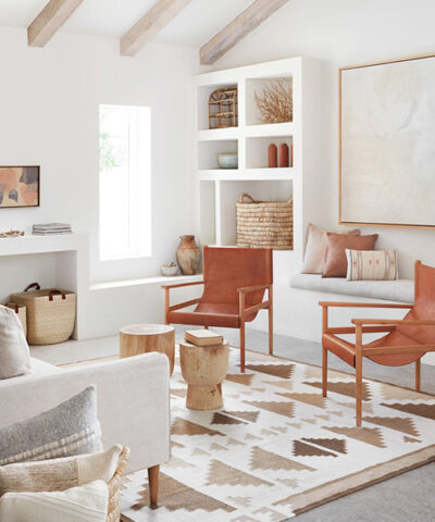 Camel Area Rug in Warm Desert Tones | Handwoven Sheep Wool Rug