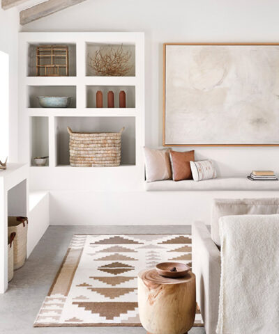 Camel Area Rug in Warm Desert Tones | Handwoven Sheep Wool Rug