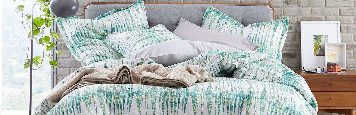 turquoise lime green bedding