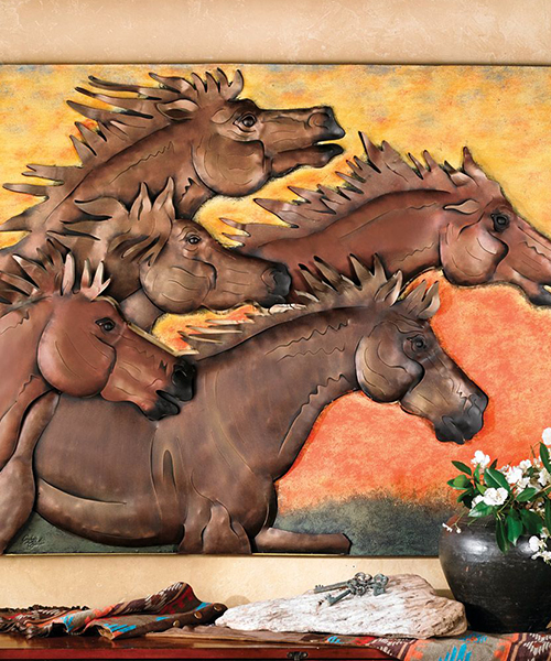 Sunset Horse Metal Wall Art