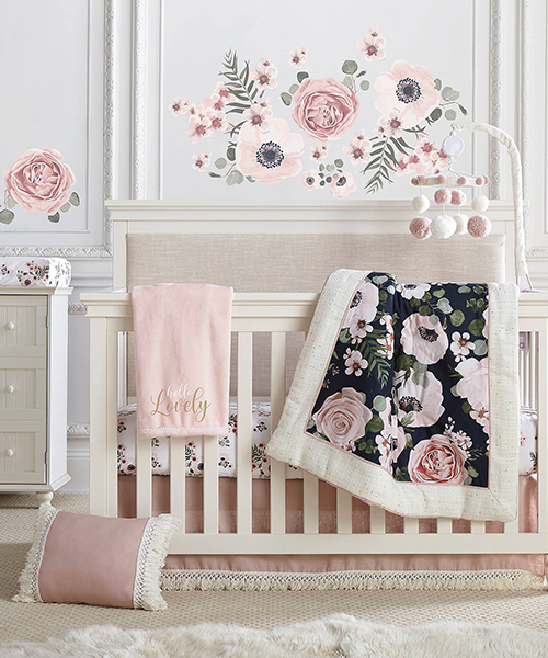 Baby Girl Bedding Set | Fiori Floral Crib Bedding