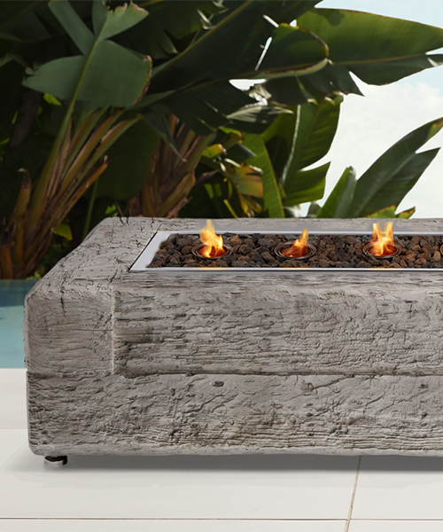 Grey Rustic Fire Pit Table