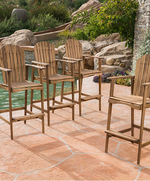 Outdoor Wood Barstools