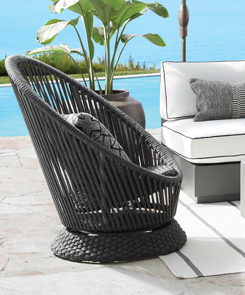 Black Outdoor Swivel Chair