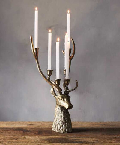 Stag Head Rustic Candle Holder Rustic Holiday Decor   Stag Head Candle Holder 400x480 