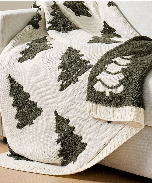 Tree Jacquard Knit Throw