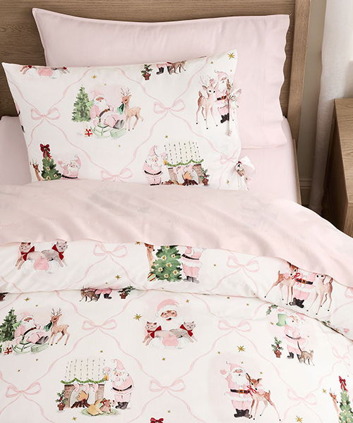 Blush Santa Duvet Cover